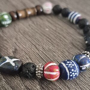 Men's Handmade Natural Tribal Terracotta Clay Braclet!